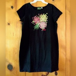 Bob Mackie Wearable Art Floral Embroidered Knit Dress